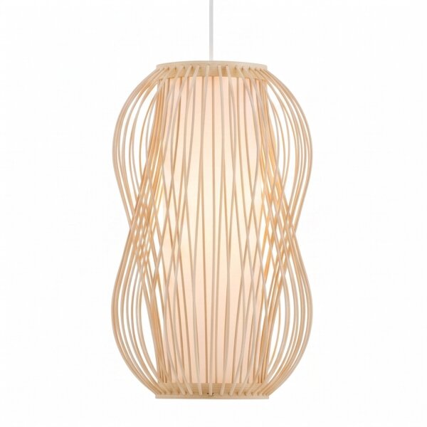 Suspension décorative Bambou E27 Ø21 cm en bois naturel
