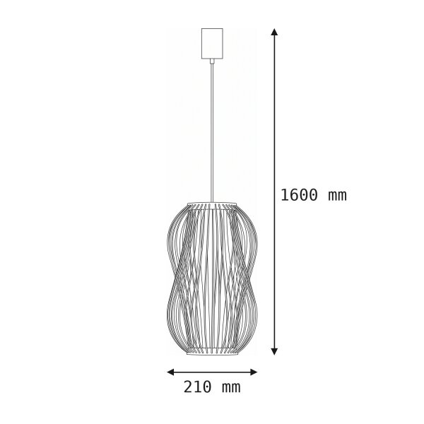 Suspension décorative Bambou E27 Ø21 cm en bois naturel