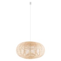 Lampe à suspendre ronde en rotin naturel...