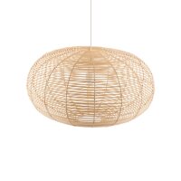 Lampe à suspendre ronde en rotin naturel...