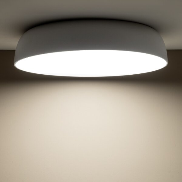 Plafonnier blanc métal E27 10 flammes L:78 cm rond