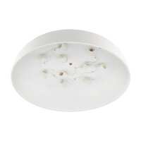 Plafonnier blanc métal E27 10 flammes L:78 cm rond
