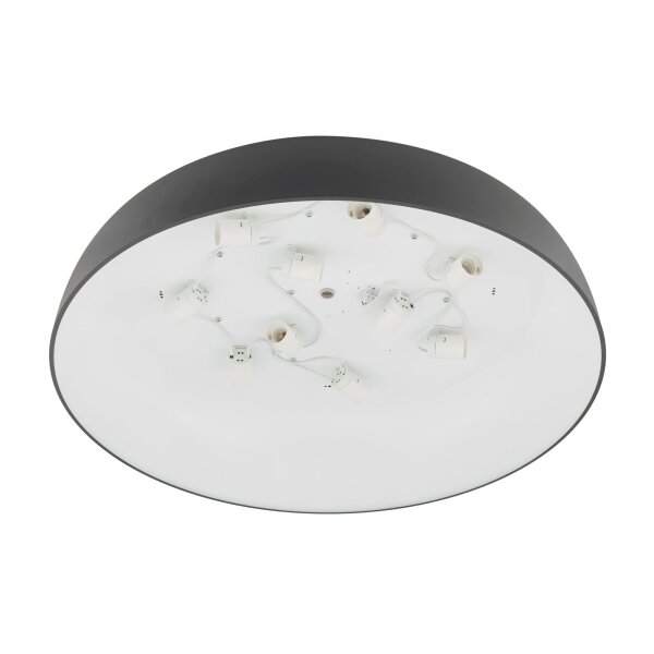 Plafonnier rond E27 anti-éblouissement 10-flmg L:78 cm en gris