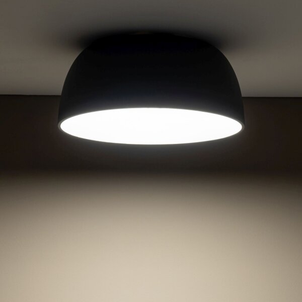Plafonnier 3 flammes métal gris chaleureux E27 Ø38 cm