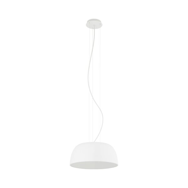 Suspension Blanc Métal Ø38 cm rond E27 faible éblouissement