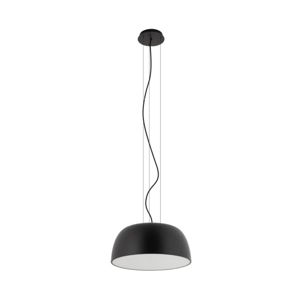 Lampe à suspendre noire métal Ø38 cm rond E27 réglable