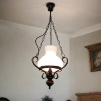 Lampe à suspendre en bois véritable verre...