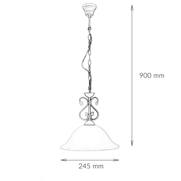 Lampe à suspendre DOROTHEA albâtre verre métal maison de campagne