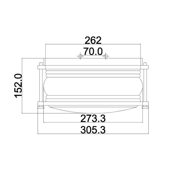 Plafonnier extérieur aluminium verre L : 30,5 cm IP44 E27