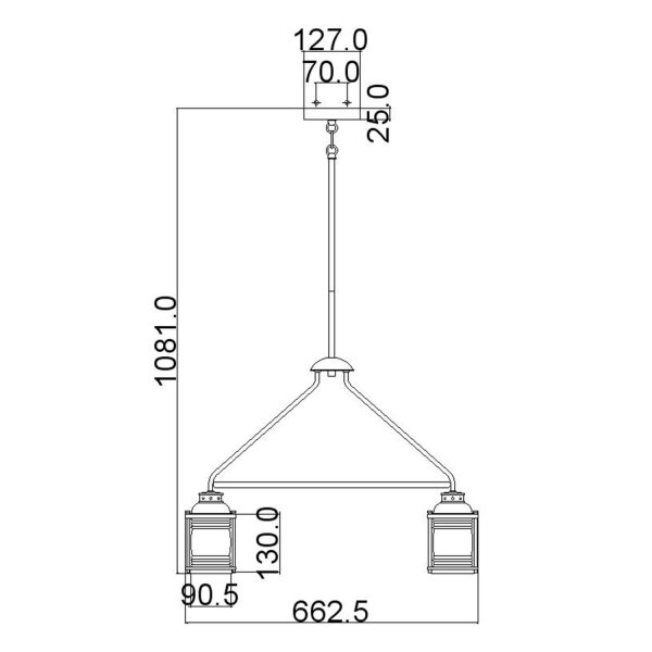 Plafonnier extérieur réglable L : 62,5 cm 5x E27 IP44