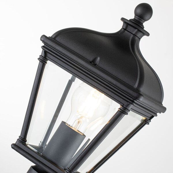 Lampe dextérieur aluminium verre E27 IP44 hauteur 104,1 cm noir