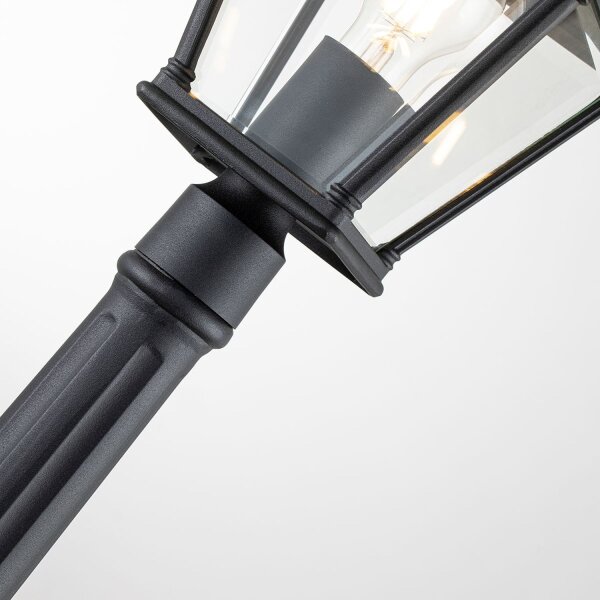 Lampe dextérieur aluminium verre E27 IP44 hauteur 104,1 cm noir