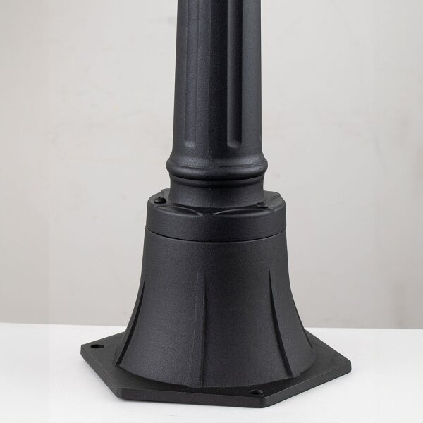 Lampe dextérieur aluminium verre E27 IP44 hauteur 104,1 cm noir