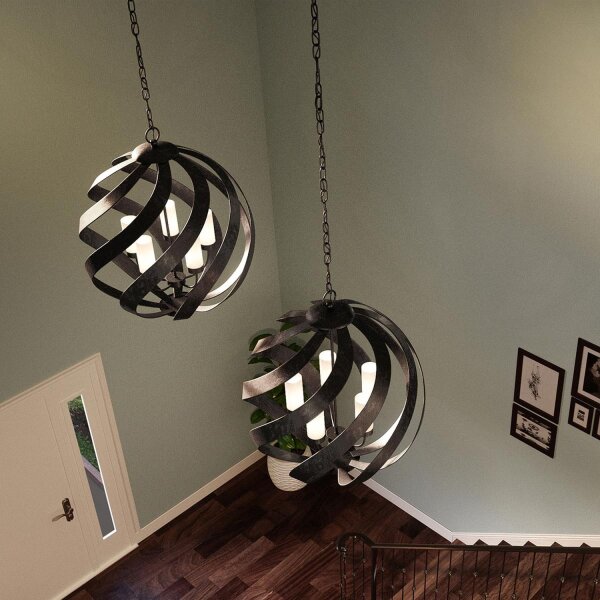 Lampe dextérieur suspendue Ø 66 cm grande hauteur réglable IP44 E14