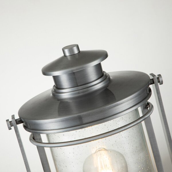 Lampe de socle aluminium verre E27 IP44 hauteur 46,6 cm
