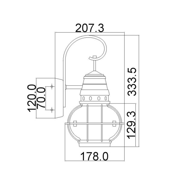 Lampe murale dextérieur Vintage IP44 33,4 cm de haut résistant aux intempéries