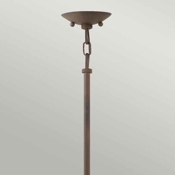 Suspension extérieure ronde Ø 25,5 cm E27 IP44 en fer antique