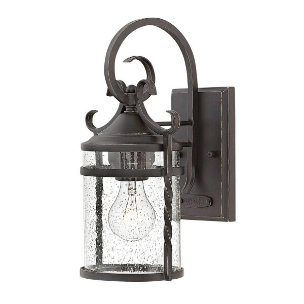 Lampe dextérieur vintage aluminium verre E27 IP44 33 cm de haut