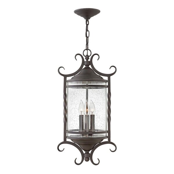 Suspension extérieure verre aluminium E14 IP44 30,1 cm de large