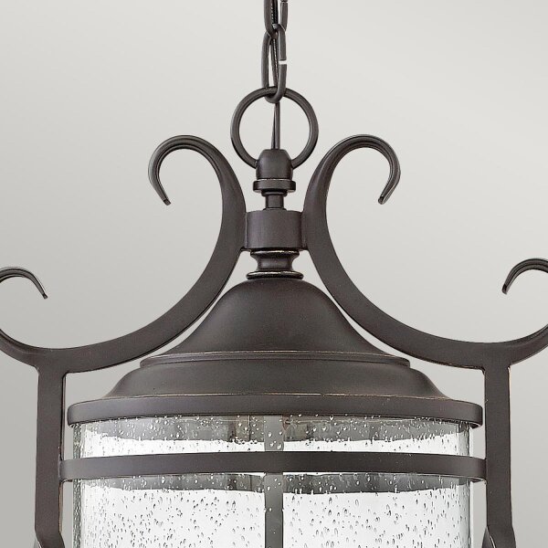Suspension extérieure verre aluminium E14 IP44 30,1 cm de large