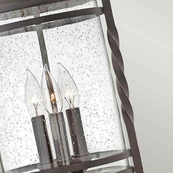 Suspension extérieure verre aluminium E14 IP44 30,1 cm de large