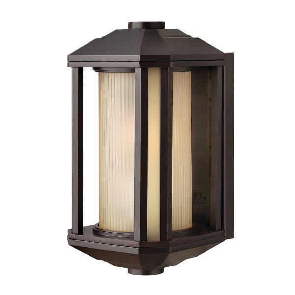 Applique extérieure petite H : 29,2 cm Alu Verre E27 IP44 Rétro