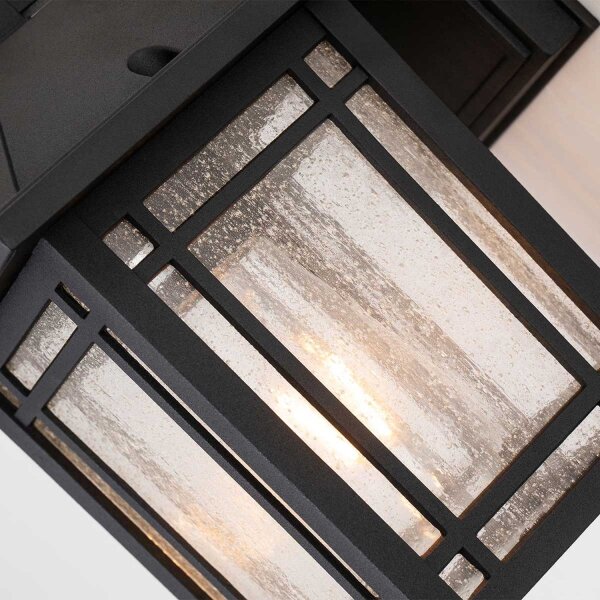 Lampe dextérieur murale E27 IP44 H : 24,8 cm Aluminium Verre