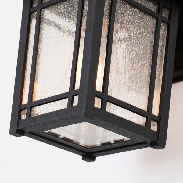 Lampe dextérieur murale E27 IP44 H : 24,8 cm Aluminium Verre
