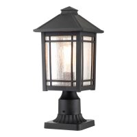 Lampe de socle jardin E27 IP44 hauteur 44,5 cm noir
