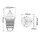 Lampe dextérieur vintage mur alu verre 45,7 cm de haut IP44 E27