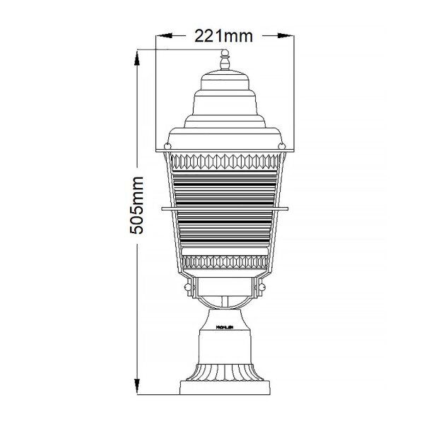Luminaire de socle extérieur E27 IP44 55,4 cm de hauteur Vintage Design