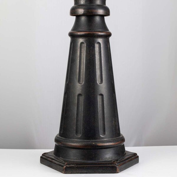 Lampe sur mât Rustique 232,5 cm de haut IP44 E27 Alu Verre