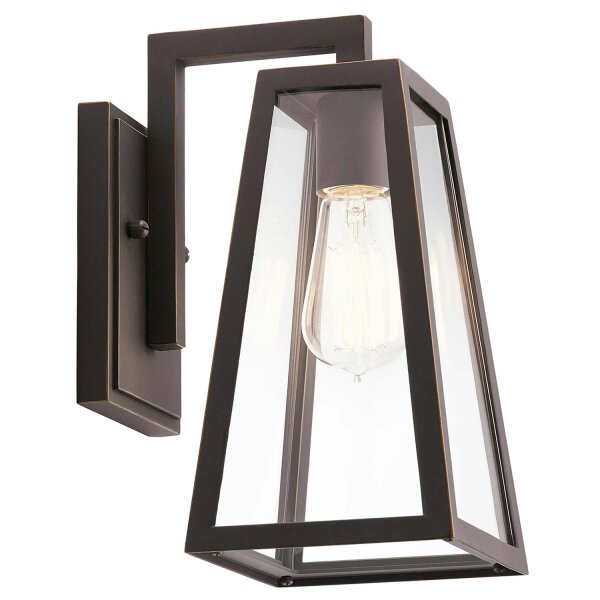 Lampe dextérieur mur 29 cm de haut verre aluminium E27 IP44