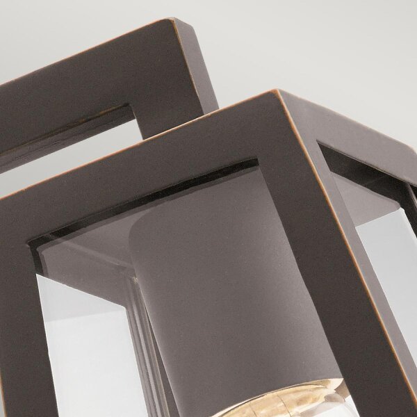 Lampe dextérieur mur 29 cm de haut verre aluminium E27 IP44