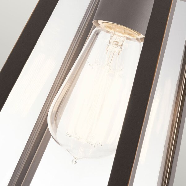 Lampe dextérieur mur 29 cm de haut verre aluminium E27 IP44