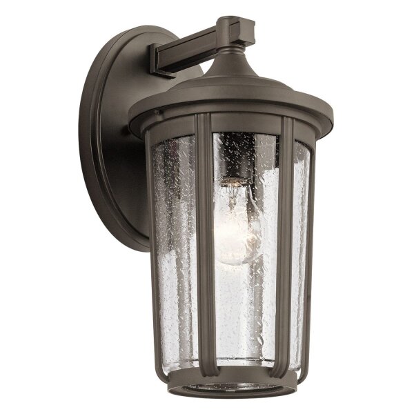 Lampe dextérieur mur alu verre hauteur 37,1 cm IP44 E27 Vintage
