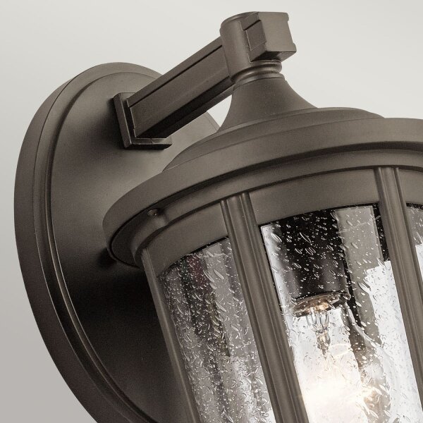 Lampe dextérieur mur alu verre hauteur 37,1 cm IP44 E27 Vintage