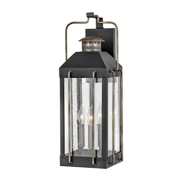 Applique extérieure Vintage E14 IP44 H : 61 cm Alu Verre