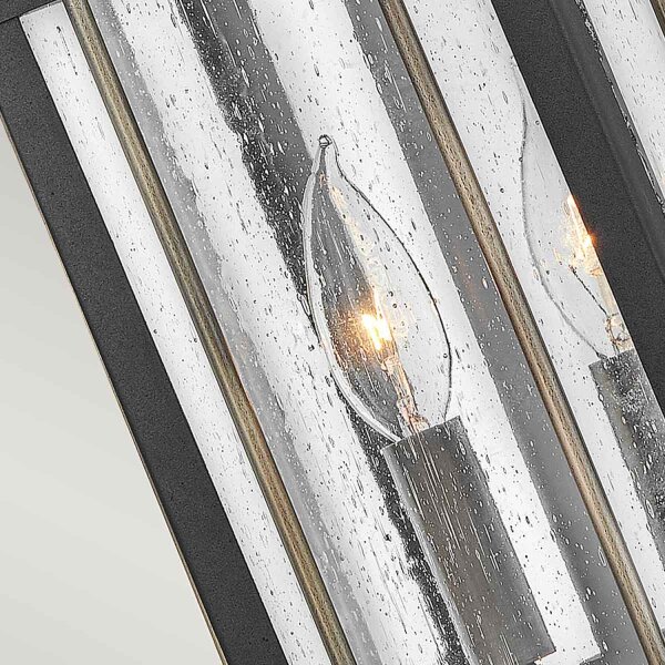 Lampe dextérieur mur aluminium verre IP44 47 cm de haut Vintage