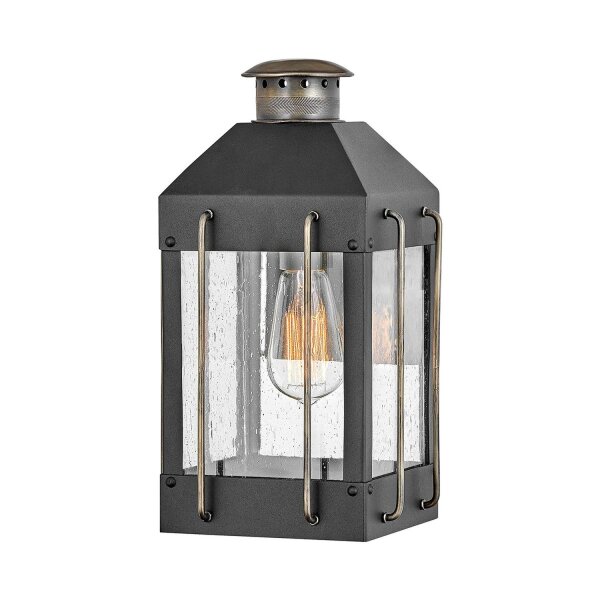 Lampe dextérieur E27 mur verre aluminium IP44 hauteur 34,4 cm