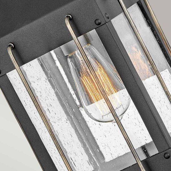 Lampe dextérieur E27 mur verre aluminium IP44 hauteur 34,4 cm