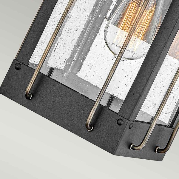 Lampe dextérieur E27 mur verre aluminium IP44 hauteur 34,4 cm