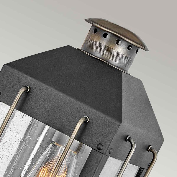 Lampe dextérieur E27 mur verre aluminium IP44 hauteur 34,4 cm