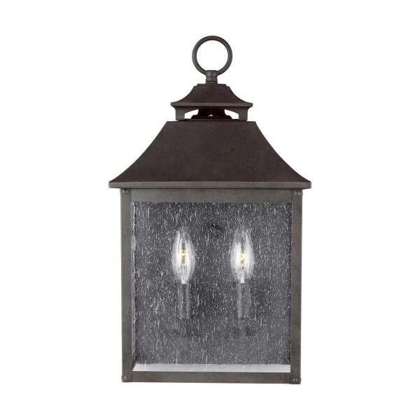 Lampe dextérieur mur acier inoxydable verre IP44 43,2 cm de haut Vintage