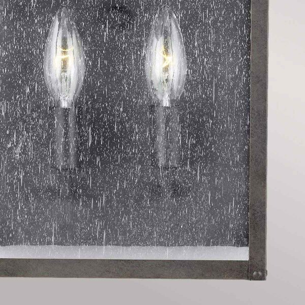 Lampe dextérieur mur acier inoxydable verre IP44 43,2 cm de haut Vintage