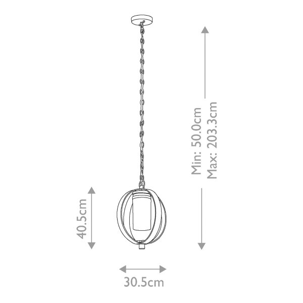 Lampe dextérieur ronde L : 30,5 cm H : max. 203,3 cm réglable