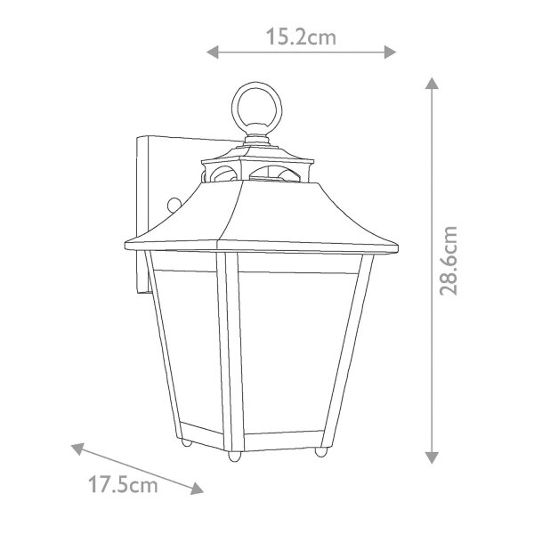 Lampe dextérieur mur acier inoxydable verre H : 28,6 cm IP44 E27