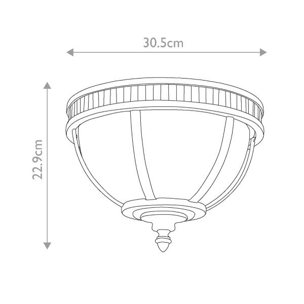 Lampe dextérieur plafond rond L : 30,5 cm 3x E14 IP44 Vintage