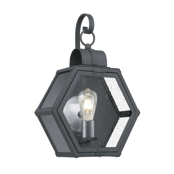 Applique murale extérieure Noir E27 IP44 48 cm de haut Vintage