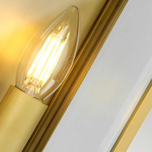Lampe dextérieur en laiton verre IP44 31 cm de haut 2x E14